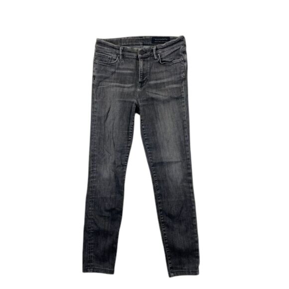 AllSaints Grace Skinny Jeans Women’s Size 28 Gray Denim Distressed Casual Pants - Picture 1 of 10